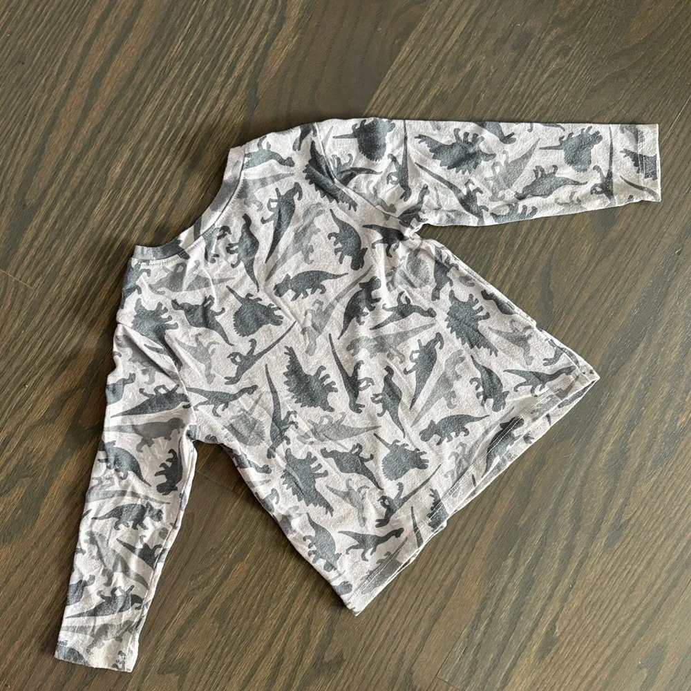 Old Navy Dino Print Long Sleeve T-Shirt | Gray | 3T